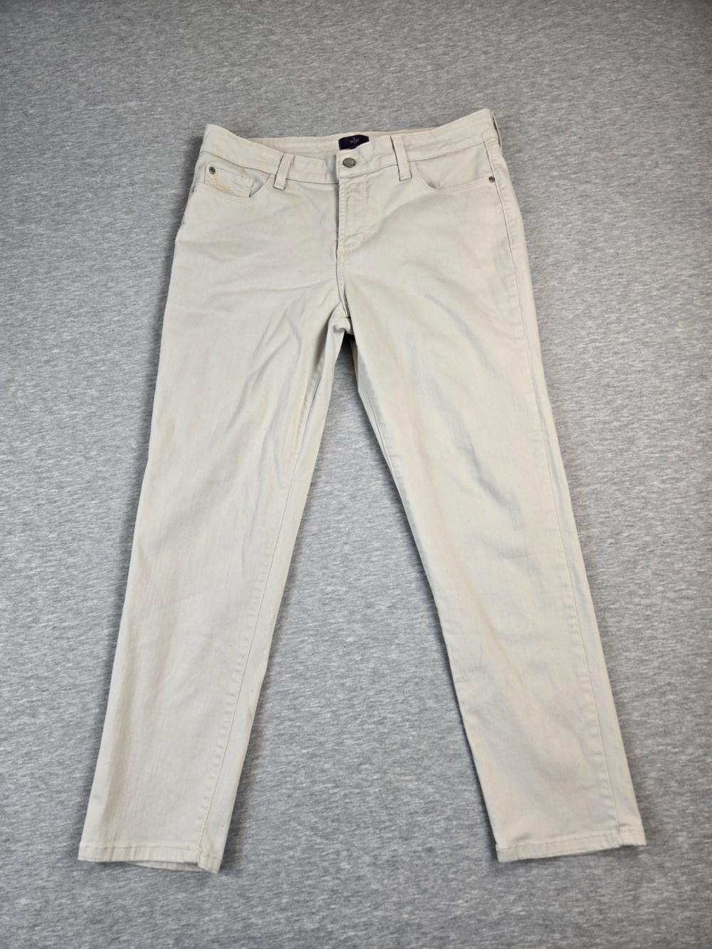 Not Your Daughters Womens Linen Blend Wide Leg Trouser Pants 12 Beige